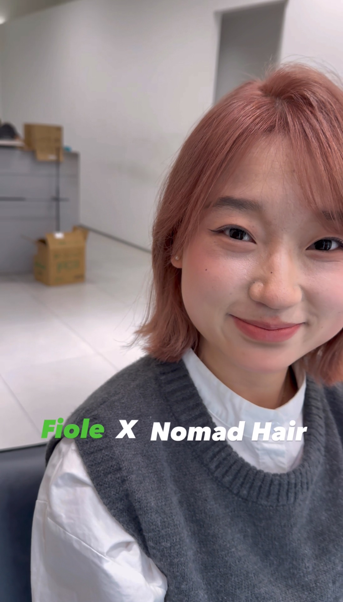 士林霧感染髮-嫩膚珊瑚色搭配霓曜光感護髮Nomad hair Anson漂髮染髮